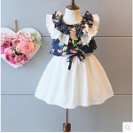韓版童裝2016夏季新品套裝 碎花乖乖女娃娃衫上衣 兒童短裙兩件套